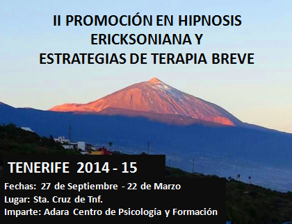 Formación en Hipnosis Ericksoniana y estrategias de terapia breve en Tenerife